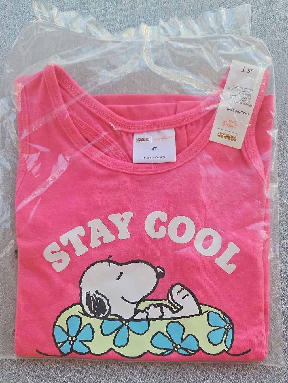 Jumping Beans Peanuts Stay Cool Snoopy Racer Back Tank Top